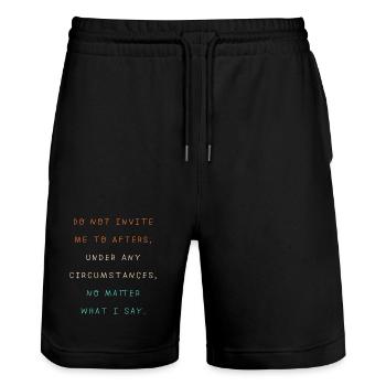 Techno House, Electro Festival, Hardstyle, EDM - Short de jogging bio TRAINER Stanley/Stella unisexe - noir - Devant - Nik (191cm) & Marisol (170cm)