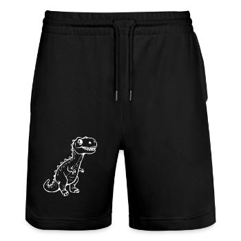 mignon dinosaure t-shirt cadeau enfants - Short de jogging bio TRAINER Stanley/Stella unisexe - noir - Devant - Nik (191cm) & Marisol (170cm)
