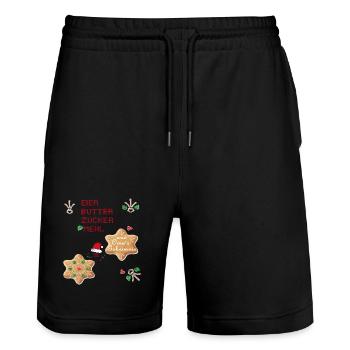 Biscuits de Noël - Short de jogging bio TRAINER Stanley/Stella unisexe - noir - Devant - Nik (191cm) & Marisol (170cm)