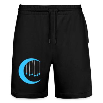 Blå måne med vindspel - Stanley/Stella Trainer Unisex Organic Jogging Shorts - black - Front - Nik (191cm) & Marisol (170cm)