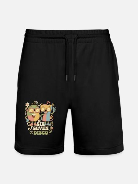 Retrofest 6-7 Discobollspresent Rolig Söt - Ekologiska joggingshorts Trainer unisex från Stanley/Stella - svart