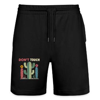 Cactus Do Not Touch - Stanley/Stella Trainer Unisex Organic Jogging Shorts - black - Front - Nik (191cm) & Marisol (170cm)