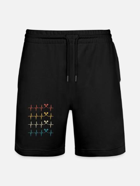 Dart Heartbeat Retro Darts Darter  - Stanley/Stella Trainer Unisex Organic Jogging Shorts - black
