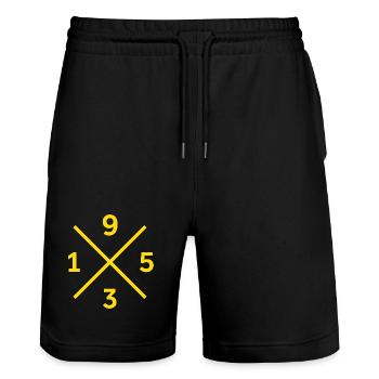 1953 Fußball Dresden Fan Hoodie, Tasche, T-Shirt - Stanley/Stella Unisex Bio Joggingshorts Trainer  - Schwarz - Vorne - Nik (191cm) & Marisol (170cm)