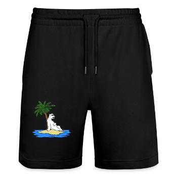 Heißer Eisbär - Stanley/Stella Unisex Bio Joggingshorts Trainer  - Schwarz - Vorne - Nik (191cm) & Marisol (170cm)