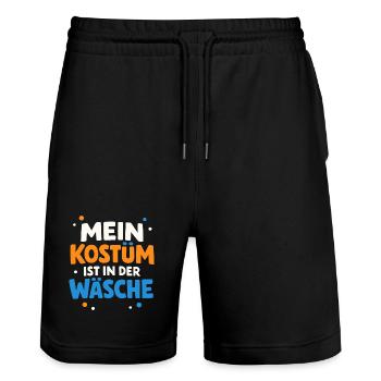 Mon costume est dans la blanchisserie Carnaval Carnaval - Short de jogging bio TRAINER Stanley/Stella unisexe - noir - Devant - Nik (191cm) & Marisol (170cm)
