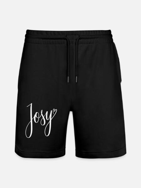 Josy Script Heart Design - Stanley/Stella Trainer Unisex Organic Jogging Shorts - black