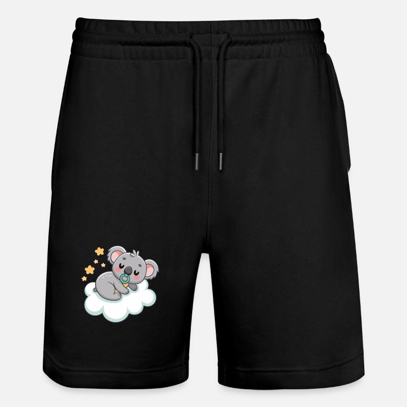 Bébé Koala rêveur sur nuage pastel - Short de jogging bio TRAINER Stanley/Stella unisexe - noir