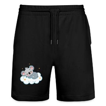 Traumhafter Koala auf Sternenwolke - Stanley/Stella Unisex Bio Joggingshorts Trainer  - Schwarz - Vorne - Nik (191cm) & Marisol (170cm)