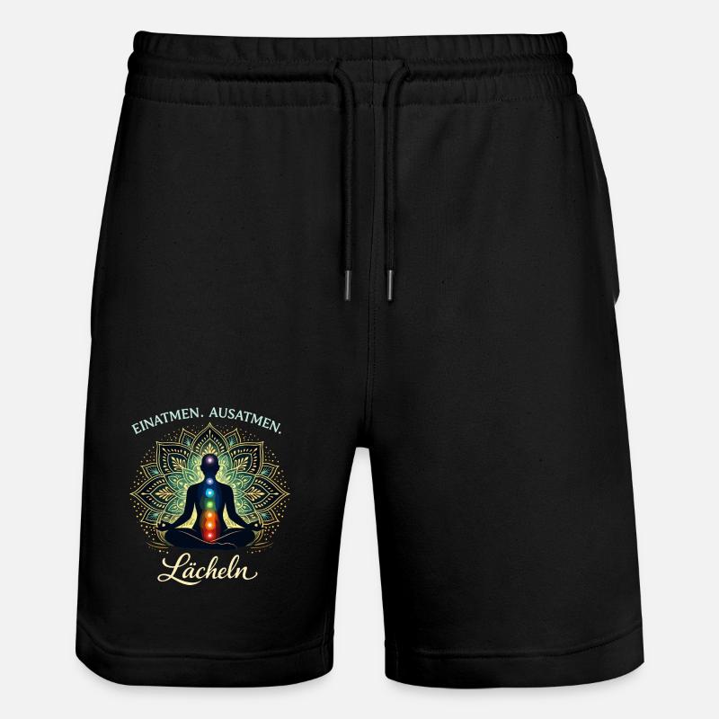 Inspire, expire, sourire - Don de méditation - Short de jogging bio TRAINER Stanley/Stella unisexe - noir
