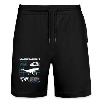 Mapusaurus Fact Sheet - Stanley/Stella Unisex Bio Joggingshorts Trainer  - Schwarz - Vorne - Nik (191cm) & Marisol (170cm)