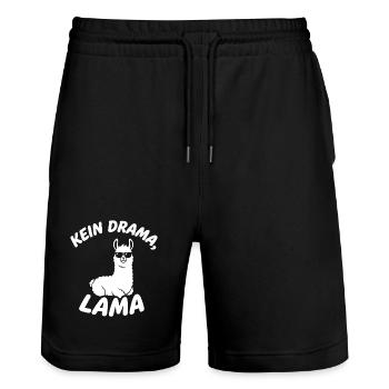 Pas de drame Lama - Short de jogging bio TRAINER Stanley/Stella unisexe - noir - Devant - Nik (191cm) & Marisol (170cm)