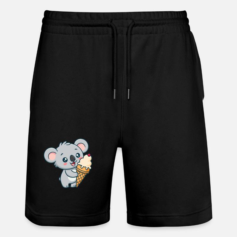 Koala Gourmand Crème Glacée - Short de jogging bio TRAINER Stanley/Stella unisexe - noir