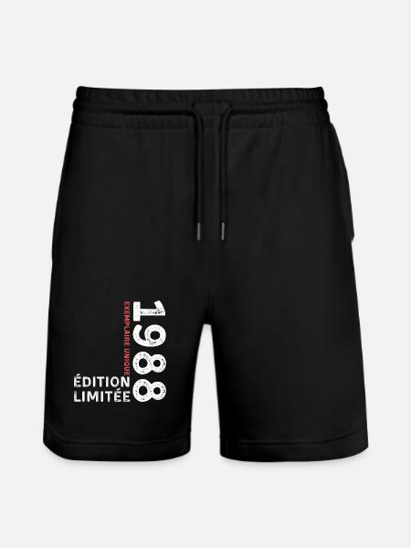 Typografischer Stil von 1988 - Stanley/Stella Unisex Bio Joggingshorts Trainer  - Schwarz