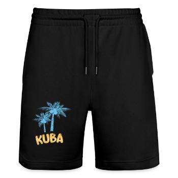 Cadeau pour Cuba - Short de jogging bio TRAINER Stanley/Stella unisexe - noir - Devant - Nik (191cm) & Marisol (170cm)