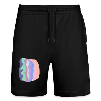 Couches d’ondes pastel - Short de jogging bio TRAINER Stanley/Stella unisexe - noir - Devant - Nik (191cm) & Marisol (170cm)
