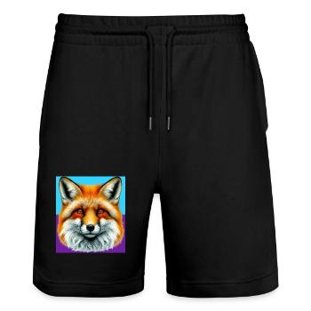 Fuchs - Stanley/Stella Unisex Bio Joggingshorts Trainer  - Schwarz - Vorne - Nik (191cm) & Marisol (170cm)