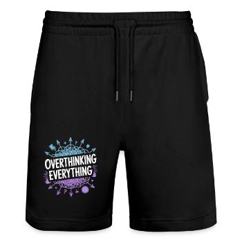 Overthinking Everything ADHD Chaos - Stanley/Stella Trainer Unisex Organic Jogging Shorts - black - Front - Nik (191cm) & Marisol (170cm)