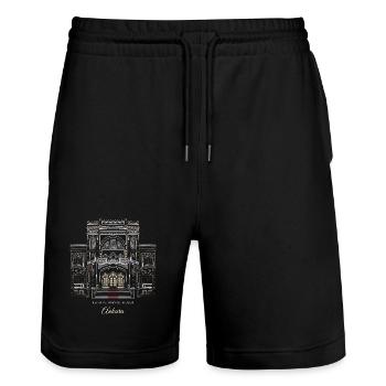 Ankara, Kunstmuseum, Handzeichnung, Türkei - Stanley/Stella Unisex Bio Joggingshorts Trainer  - Schwarz - Vorne - Nik (191cm) & Marisol (170cm)