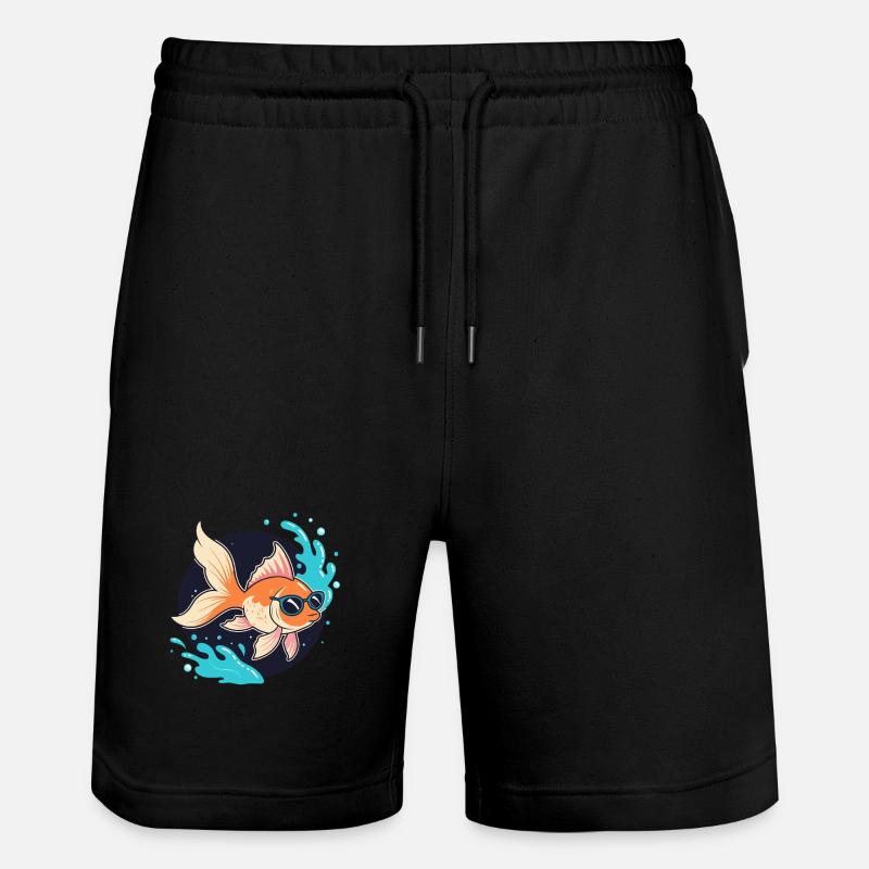 Poisson doré rétro lunettes - Short de jogging bio TRAINER Stanley/Stella unisexe - noir
