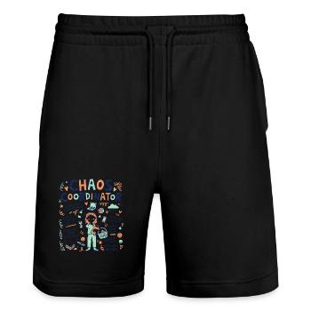 Chaos Coordinator Mum - Stanley/Stella Unisex Bio Joggingshorts Trainer  - Schwarz - Vorne - Nik (191cm) & Marisol (170cm)