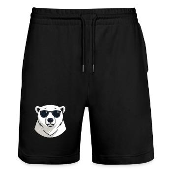Eisbär mit dunkler Brille - Stanley/Stella Unisex Bio Joggingshorts Trainer  - Schwarz - Vorne - Nik (191cm) & Marisol (170cm)