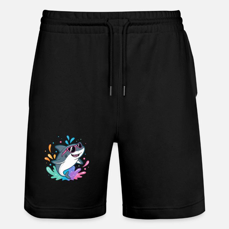 Shark Fun Bunter Surfer - Stanley/Stella Unisex Bio Joggingshorts Trainer  - Schwarz