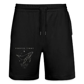 Forever Timmy - Unforgotten Whale Beige Fine Art - Short de jogging bio TRAINER Stanley/Stella unisexe - noir - Devant - Nik (191cm) & Marisol (170cm)