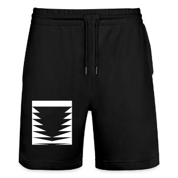 Schwarze Dreiecksmuster - Stanley/Stella Unisex Bio Joggingshorts Trainer  - Schwarz - Vorne - Nik (191cm) & Marisol (170cm)