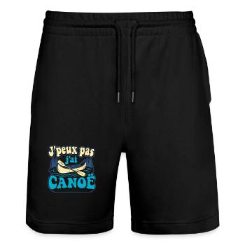 Ich kann nicht, ich habe KANU - Stanley/Stella Unisex Bio Joggingshorts Trainer  - Schwarz - Vorne - Nik (191cm) & Marisol (170cm)
