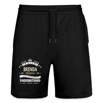 Its A Brenda Thing You Wouldnt Understand Funny - Stanley/Stella Trainer Unisex Organic Jogging Shorts - black - Front - Nik (191cm) & Marisol (170cm)