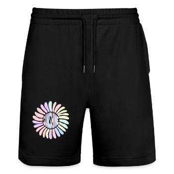 Spirale Pastel Sunshine soleil - Short de jogging bio TRAINER Stanley/Stella unisexe - noir - Devant - Nik (191cm) & Marisol (170cm)