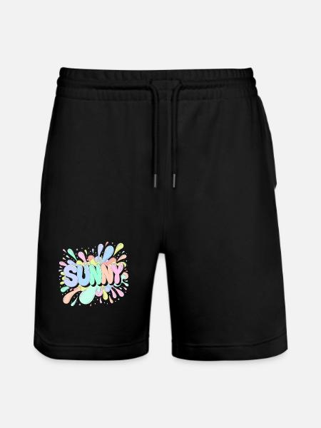 Sunny Splash Pastel Buchstaben - Stanley/Stella Unisex Bio Joggingshorts Trainer - Schwarz