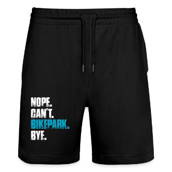 Nope can't bikepark bike mountain bike downhill - Stanley/Stella Trainer Unisex Organic Jogging Shorts - black - Front - Nik (191cm) & Marisol (170cm)