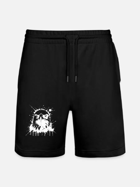 White Splash Eagle - Stanley/Stella Unisex Bio Joggingshorts Trainer - Schwarz