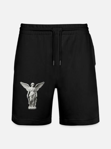 Winged Guardian Angel with Sword - Stanley/Stella Trainer Unisex Organic Jogging Shorts - black