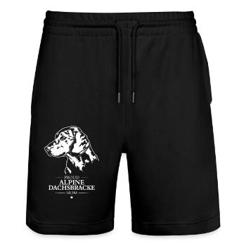Fier blaireau alpin chien maman chien Wilsigns - Short de jogging bio TRAINER Stanley/Stella unisexe - noir - Devant - Nik (191cm) & Marisol (170cm)
