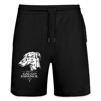Galgo Espanol Dad Dog Dog Greyhound Wilsigns - Stanley/Stella Trainer Unisex Organic Jogging Shorts - black - Front - Nik (191cm) & Marisol (170cm)