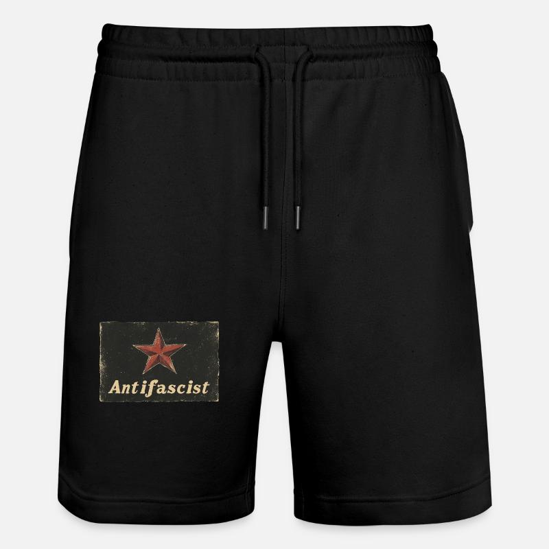 Étoile rouge antifasciste - Short de jogging bio TRAINER Stanley/Stella unisexe - noir
