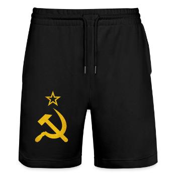 Marteau et faucille - Short de jogging bio TRAINER Stanley/Stella unisexe - noir - Devant - Nik (191cm) & Marisol (170cm)