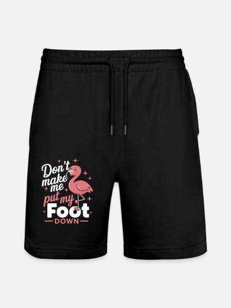 Flamingo Animal Pink - Stanley/Stella Trainer Unisex Organic Jogging Shorts - black