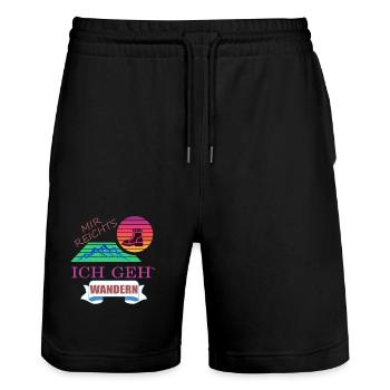 Natur Wandern Berge Gesundheit Glück Stiefel Luft - Stanley/Stella Unisex Bio Joggingshorts Trainer  - Schwarz - Vorne - Nik (191cm) & Marisol (170cm)