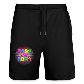 Baby Parents Child Gift Sayings Birth Mom Dad - Stanley/Stella Trainer Unisex Organic Jogging Shorts - black - Front - Nik (191cm) & Marisol (170cm)