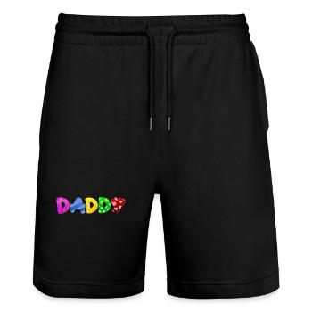 Baby Parents Child Gift Sayings Birth Mom Dad - Stanley/Stella Trainer Unisex Organic Jogging Shorts - black - Front - Nik (191cm) & Marisol (170cm)