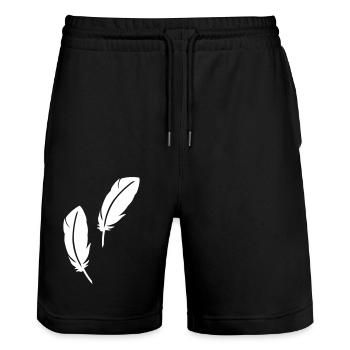 plumes - Short de jogging bio TRAINER Stanley/Stella unisexe - noir - Devant - Nik (191cm) & Marisol (170cm)