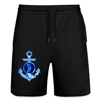 anchor e 80 j - Stanley/Stella Trainer Unisex Organic Jogging Shorts - black - Front - Nik (191cm) & Marisol (170cm)