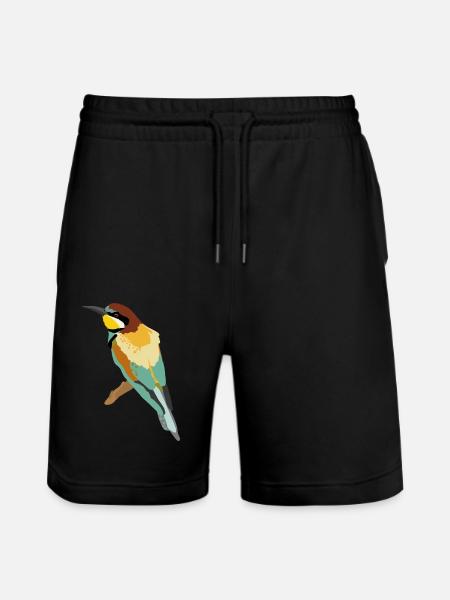 Bee-eater illustration - Stanley/Stella Trainer Unisex Organic Jogging Shorts - black