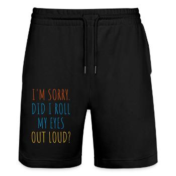 Roll My Eyes Out - Stanley/Stella Unisex Bio Joggingshorts Trainer  - Schwarz - Vorne - Nik (191cm) & Marisol (170cm)