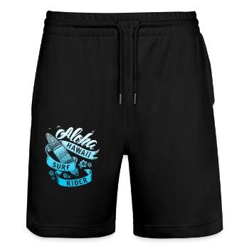 Summer Summertime Graphic - Stanley/Stella Trainer Unisex Organic Jogging Shorts - black - Front - Nik (191cm) & Marisol (170cm)