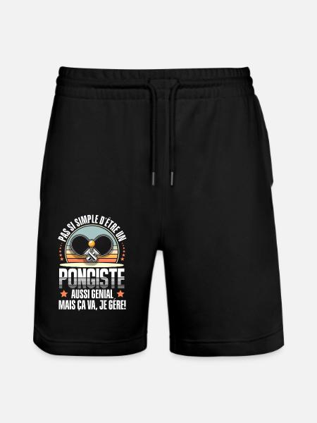 tennis de table - Short de jogging bio TRAINER Stanley/Stella unisexe - noir